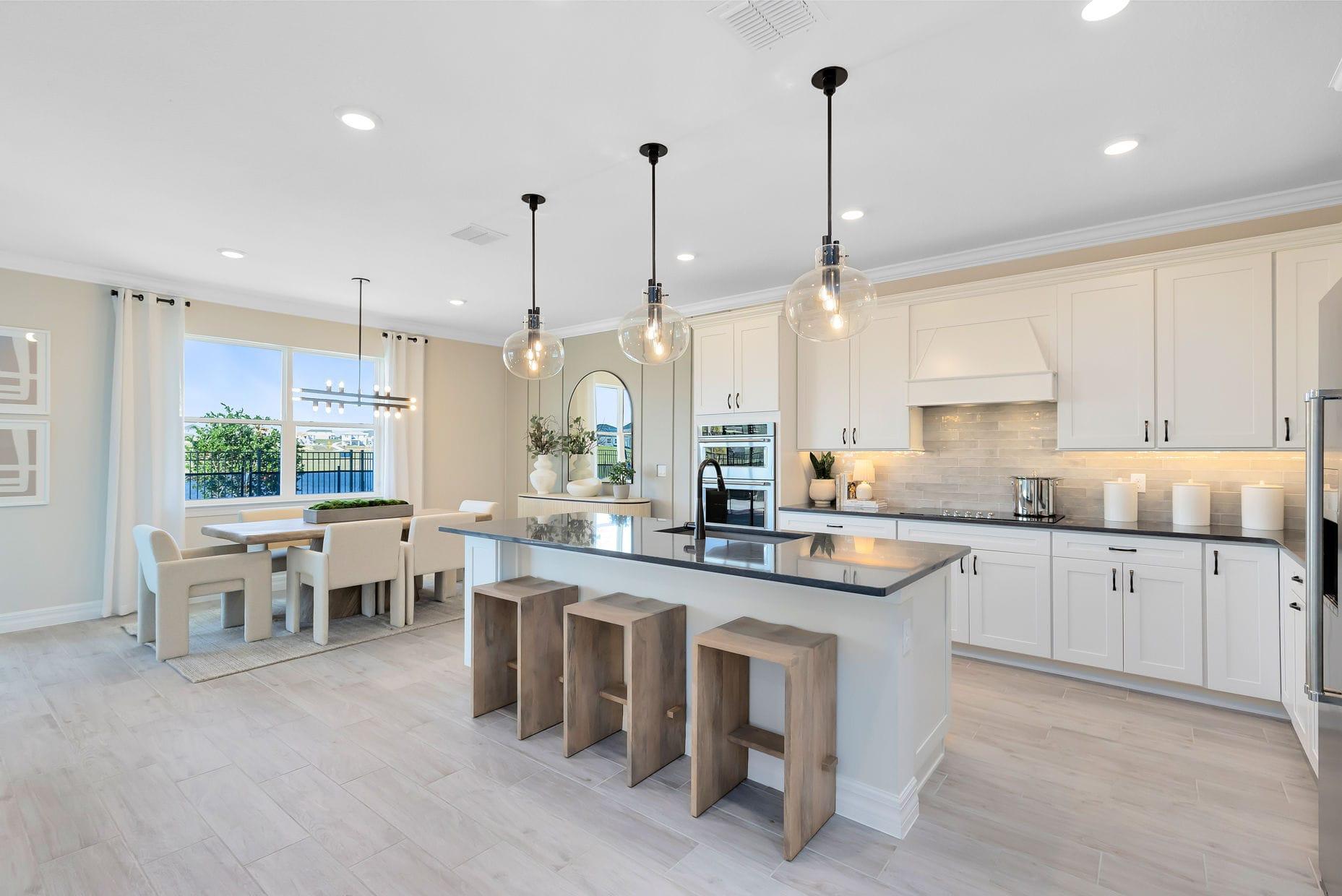Model home kitchen and dining area