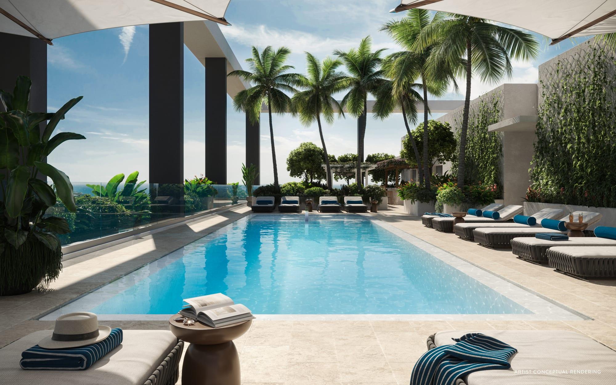 Rendering of the rooftop pool