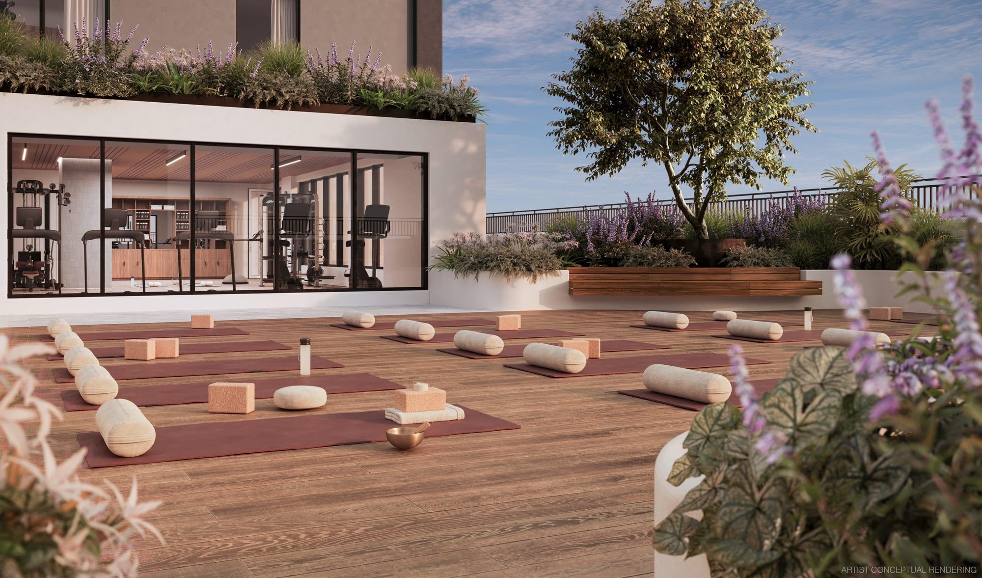 Rendering of the yoga deck