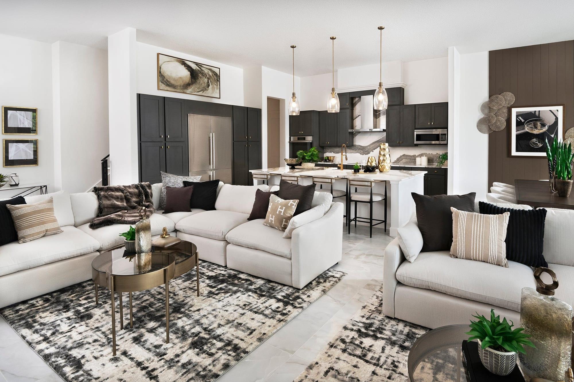 Photo of the great room in the Waterfall model home