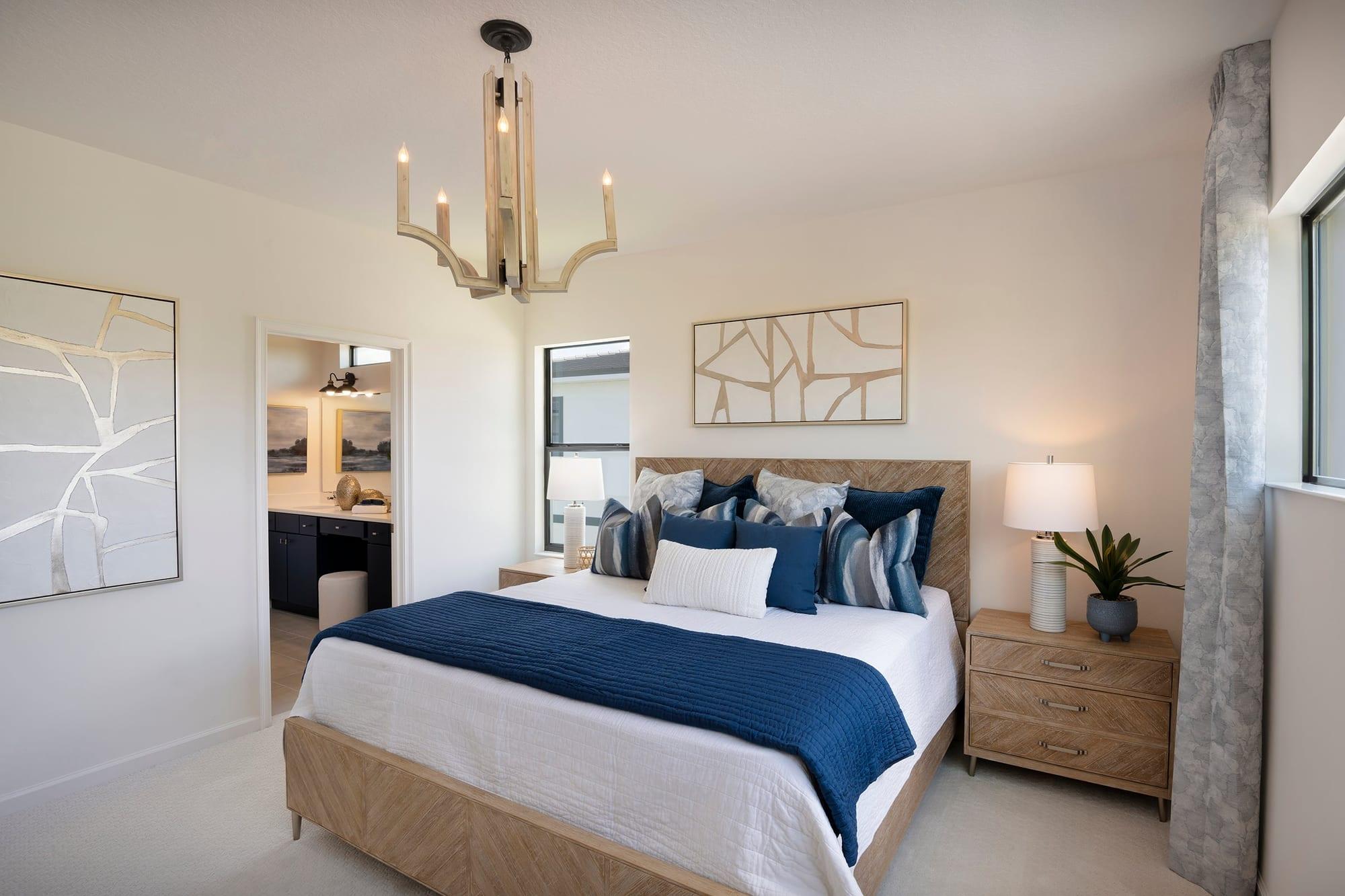 Photo of the primary bedroom in the Sandalwood II model home