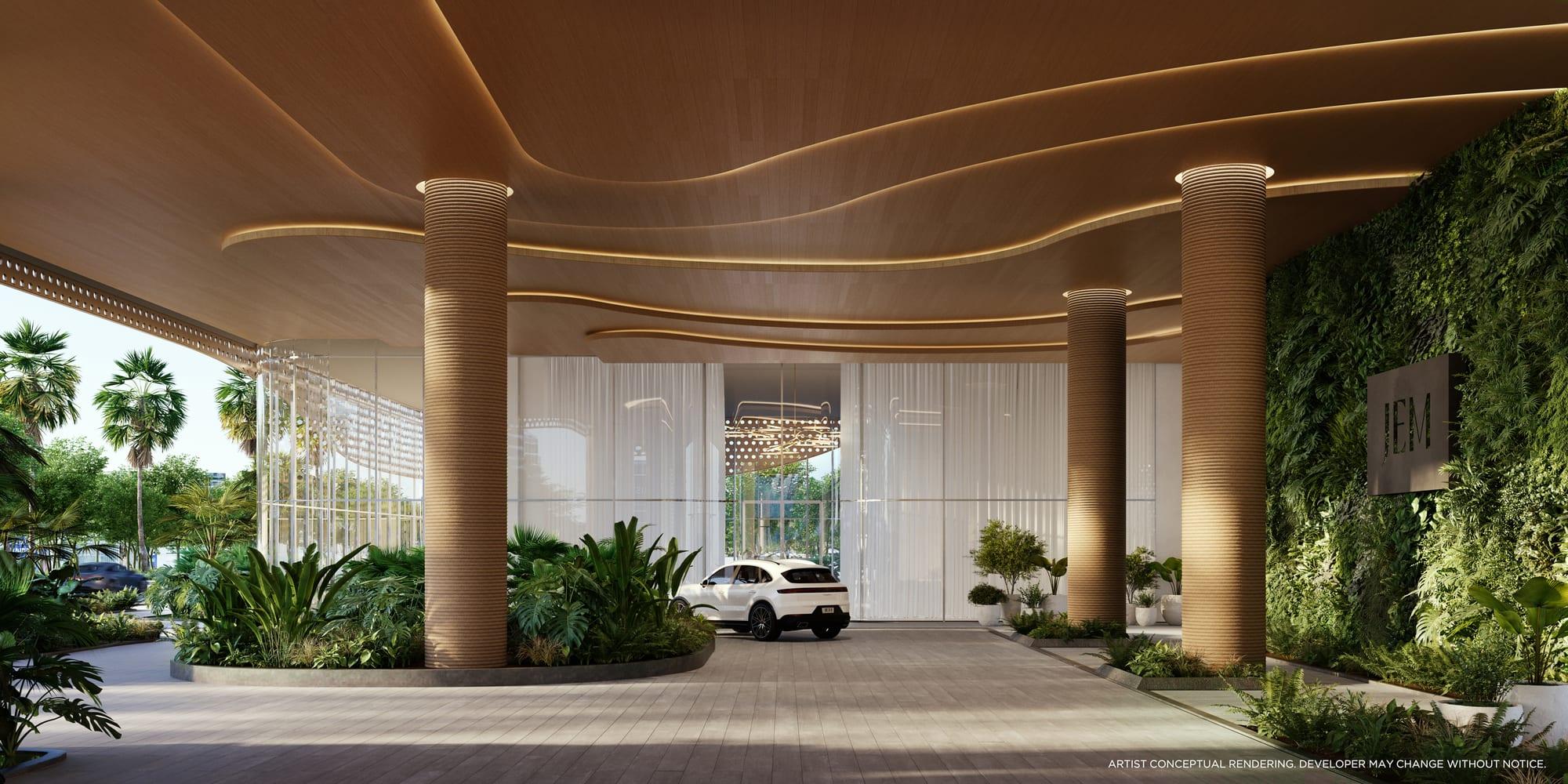 Rendering of the porte-cochère