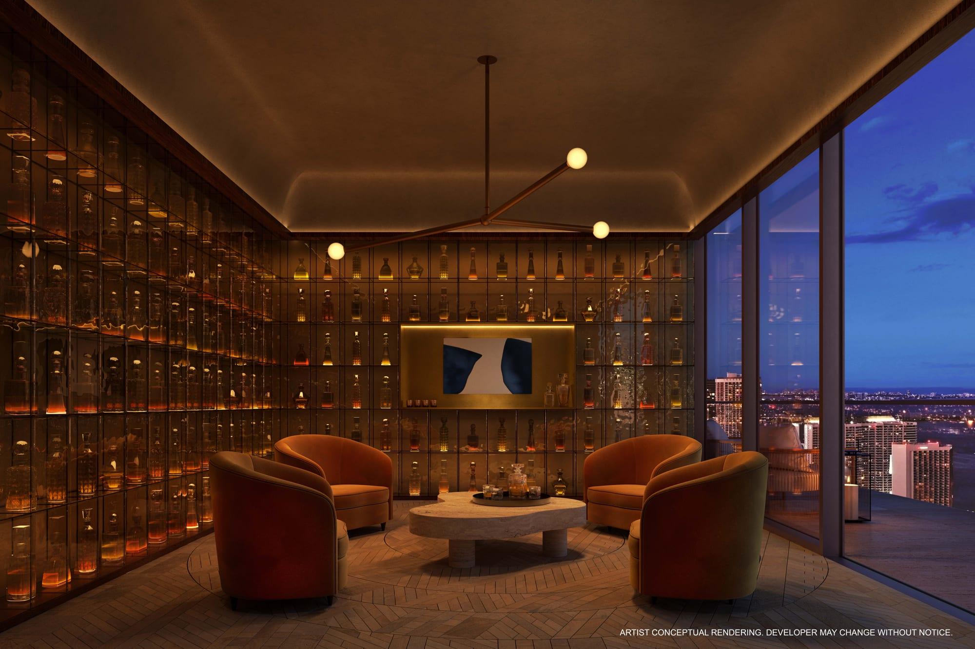 Rendering of the spirits tasting room