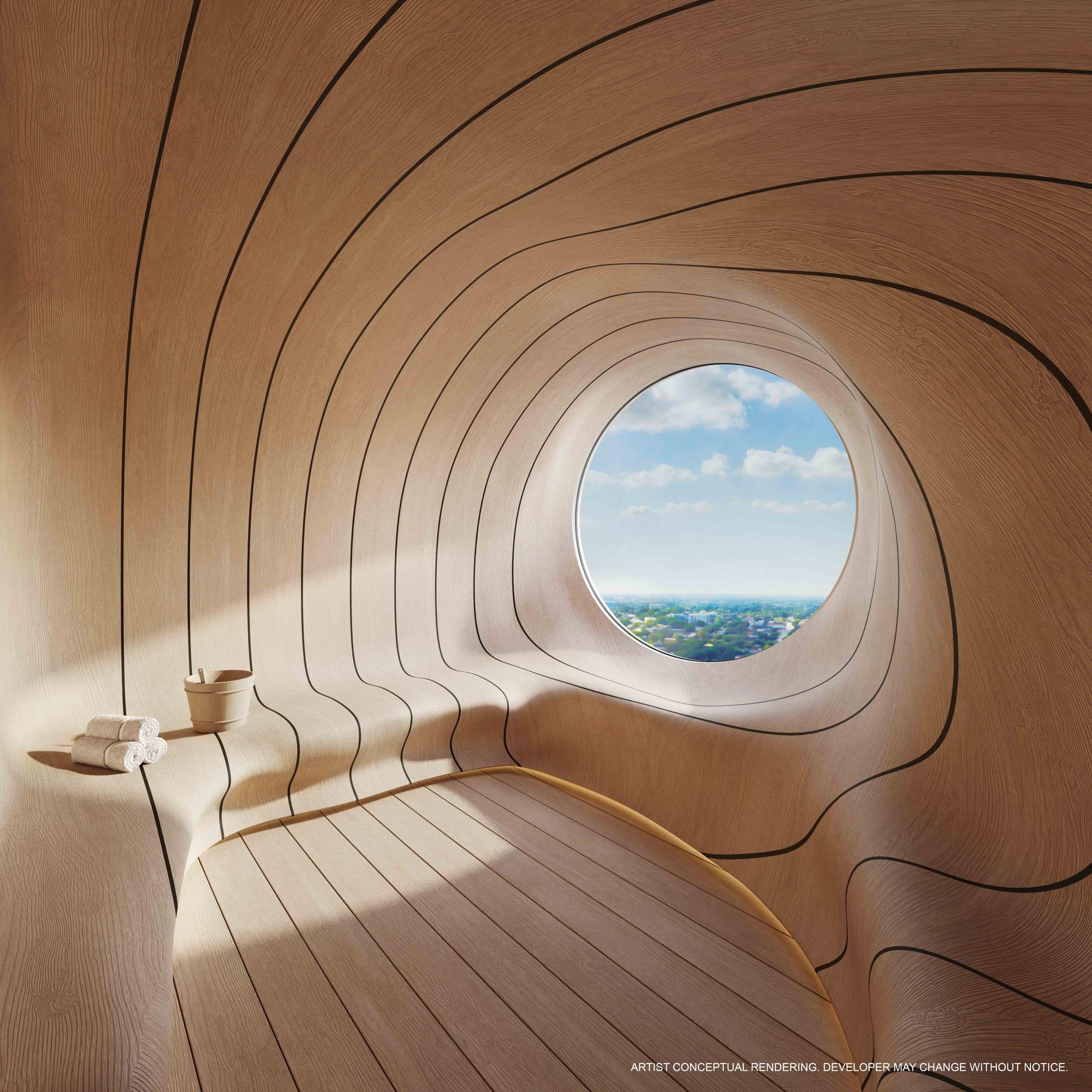 Rendering of the sauna