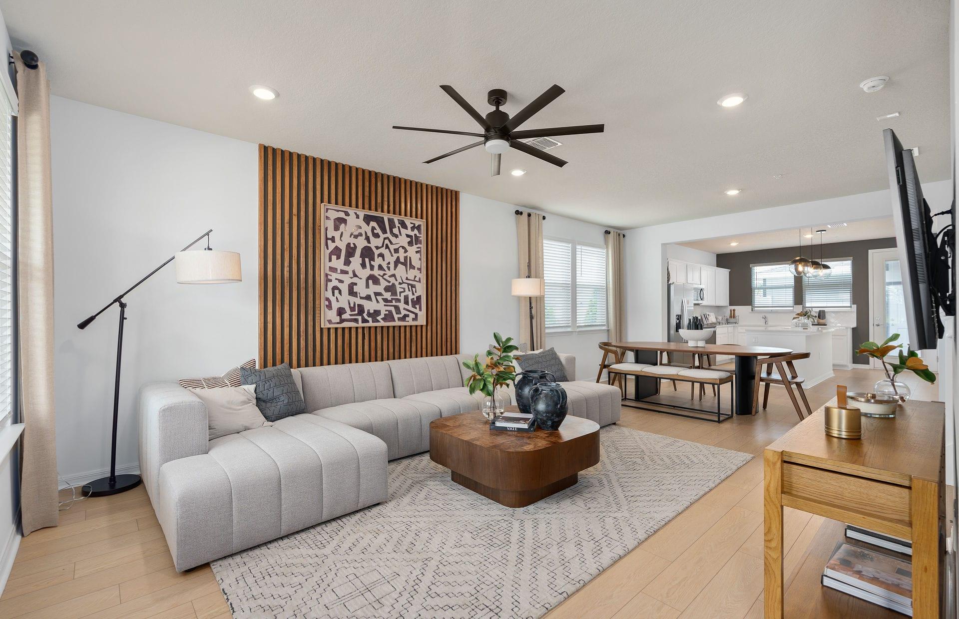Sala de estar da townhome Foxtail